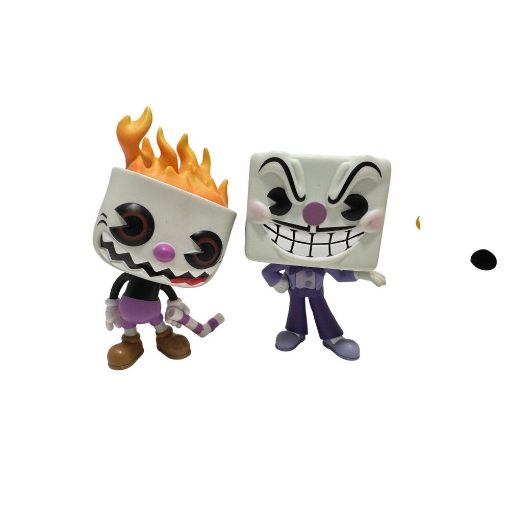 Funko Cuphead Characters Set - White, Black, Yellow, Purple, Brown - Picture 2 of 8